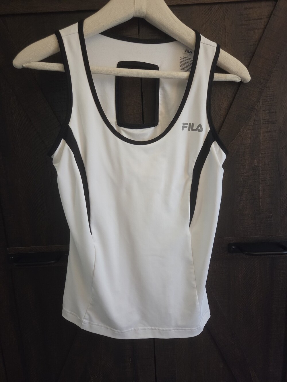 Fila White and Black Women's Athletic Tank Top